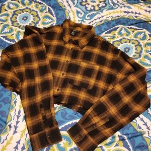 Crop plaid shirt